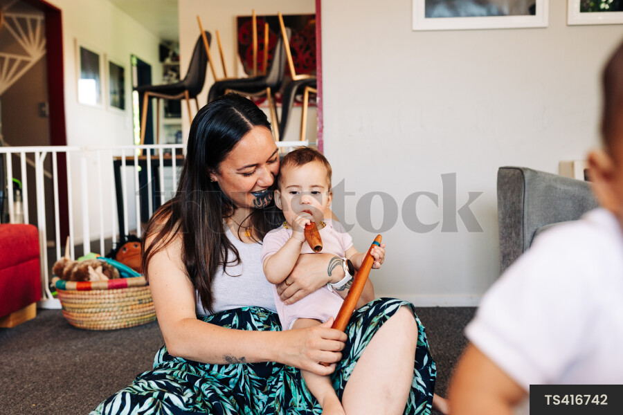 Mother and Baby with Instrument
