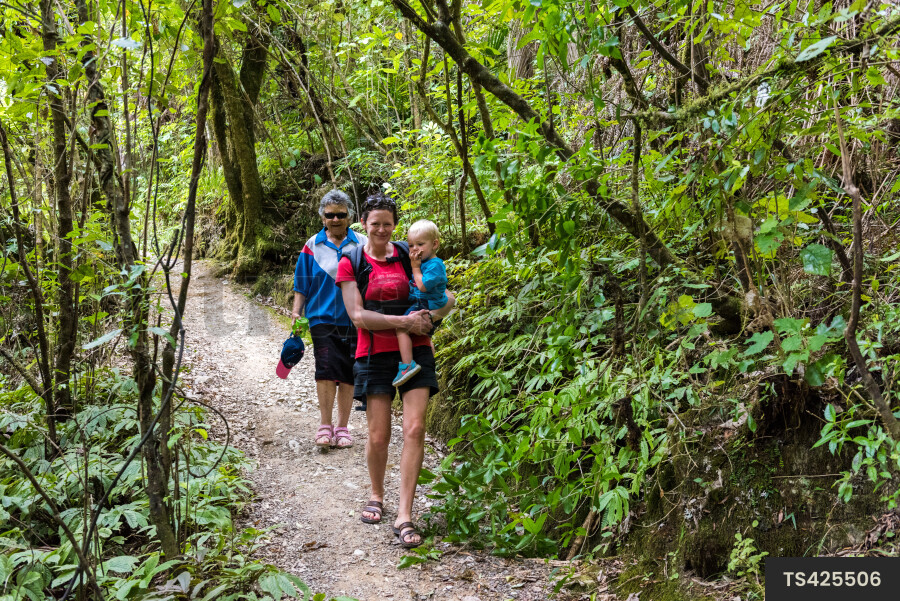 Mother and Kids on Hike