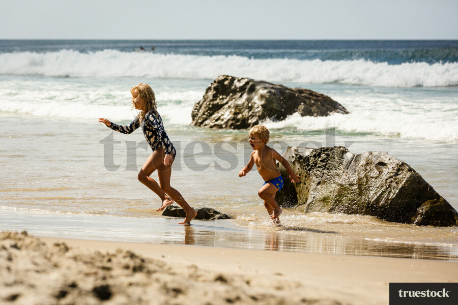 Kids at Auckland Beach