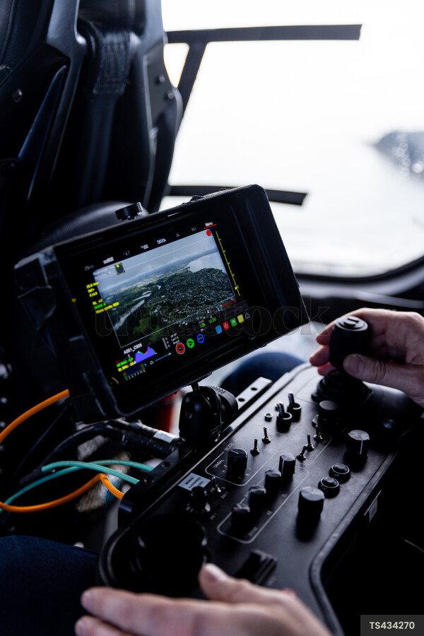 Monitor on helicopter