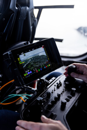 Monitor on helicopter