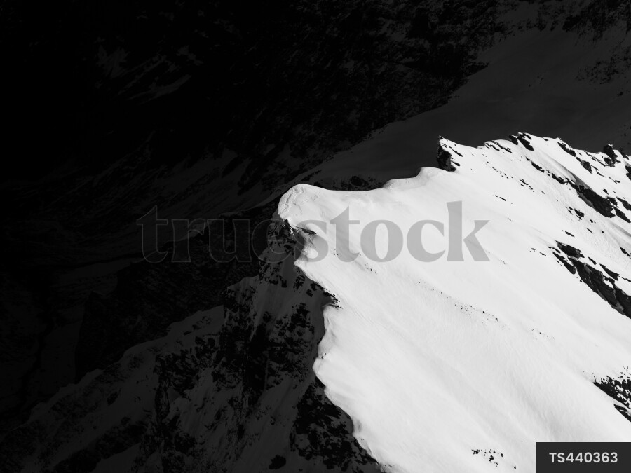 Aerial view of snow on Mount Aspiring