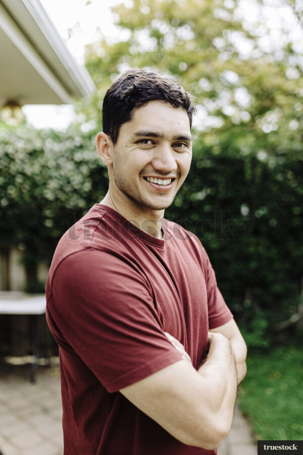 Portrait of Man in Backyard