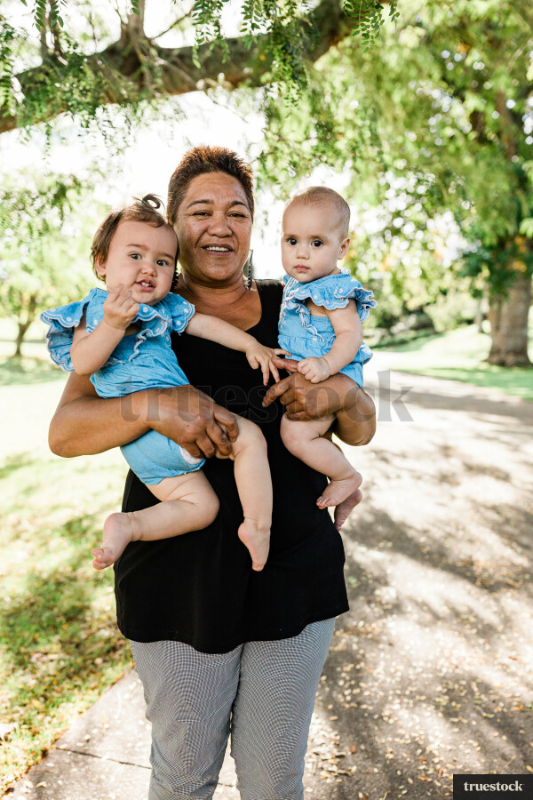 Grandmother and grandchildren