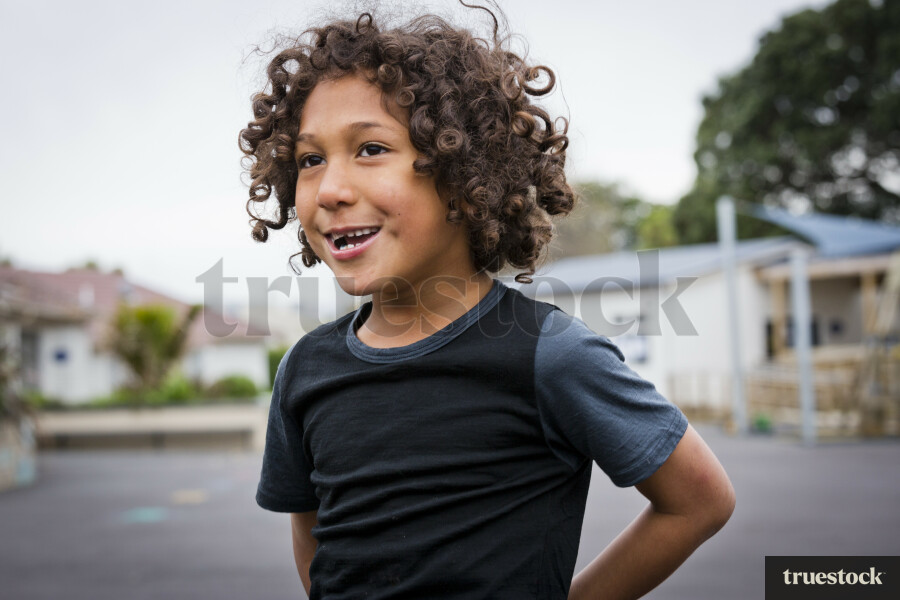 Boy smiling at school