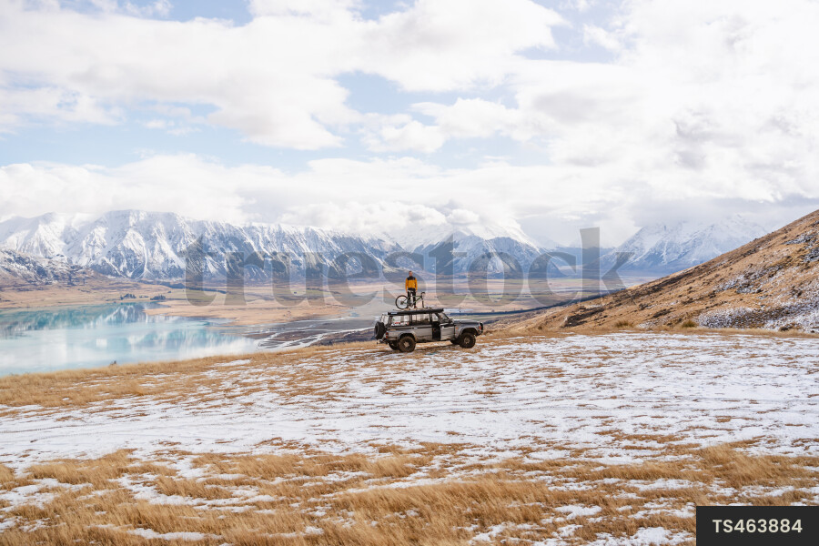 Mountain Biker in Winter