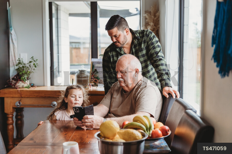 Grandparent Using Phone