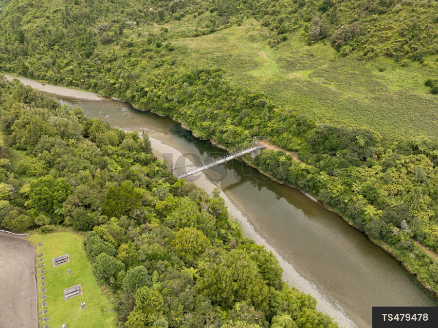 Aerial view of Tauranga Historic Bridge