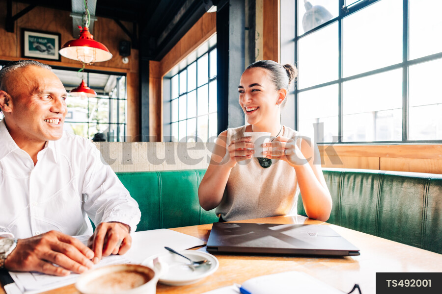 Businesspeople meeting at cafe