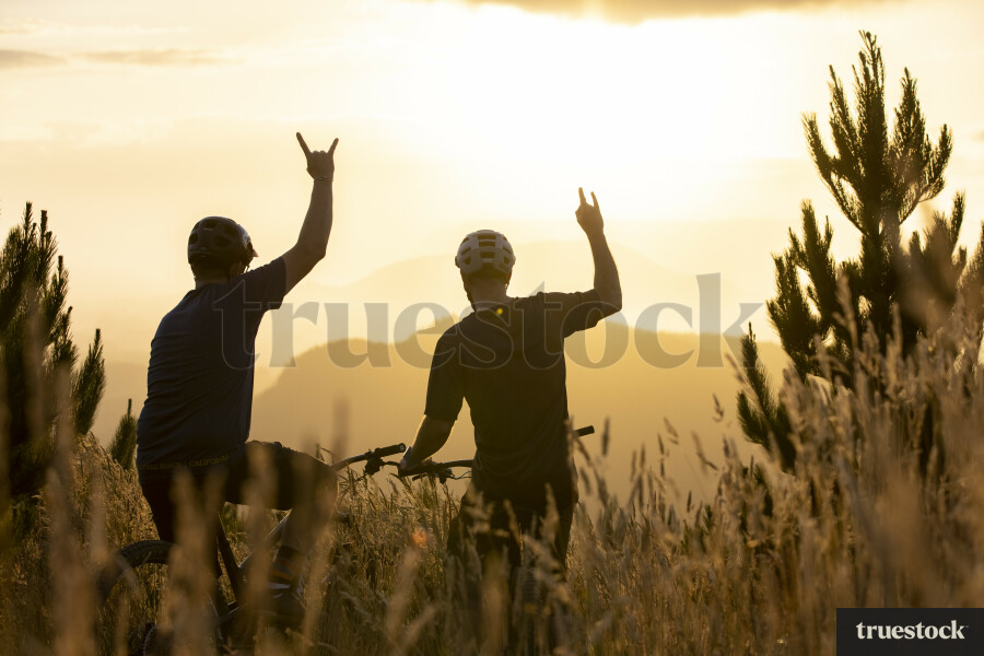 Mountain biking silhouette