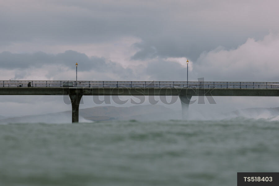 New Brighton Pier and sea in Christchurch