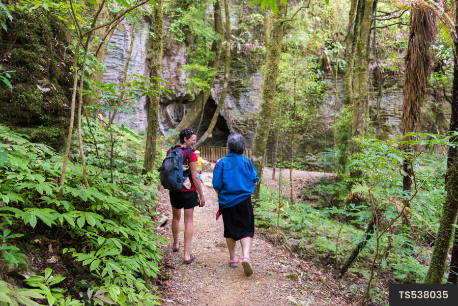 Mother and Kids on Hike