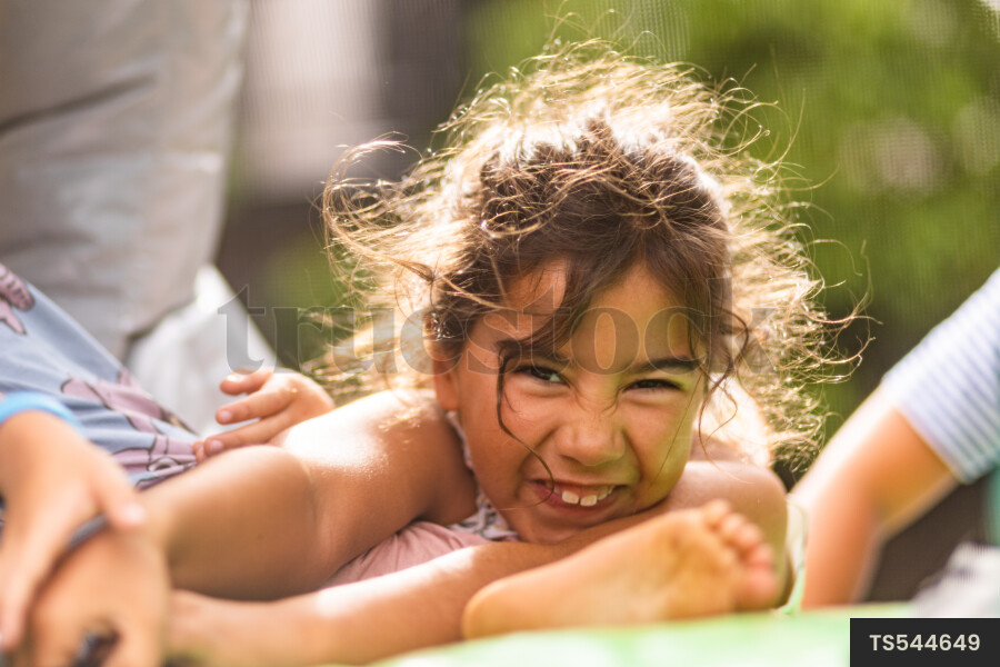 Young Girl on Bouncy Castle