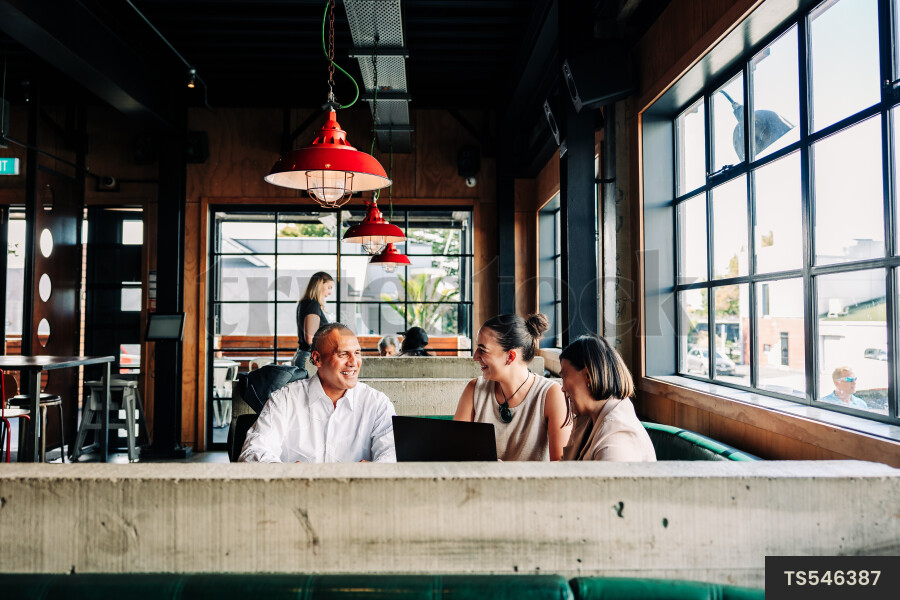 Businesspeople meeting at cafe
