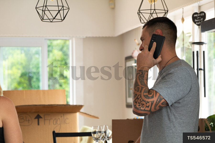 Man talking on smartphone