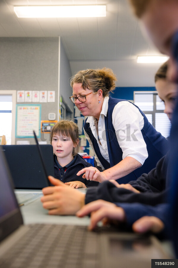 Kids Using Laptop in Class