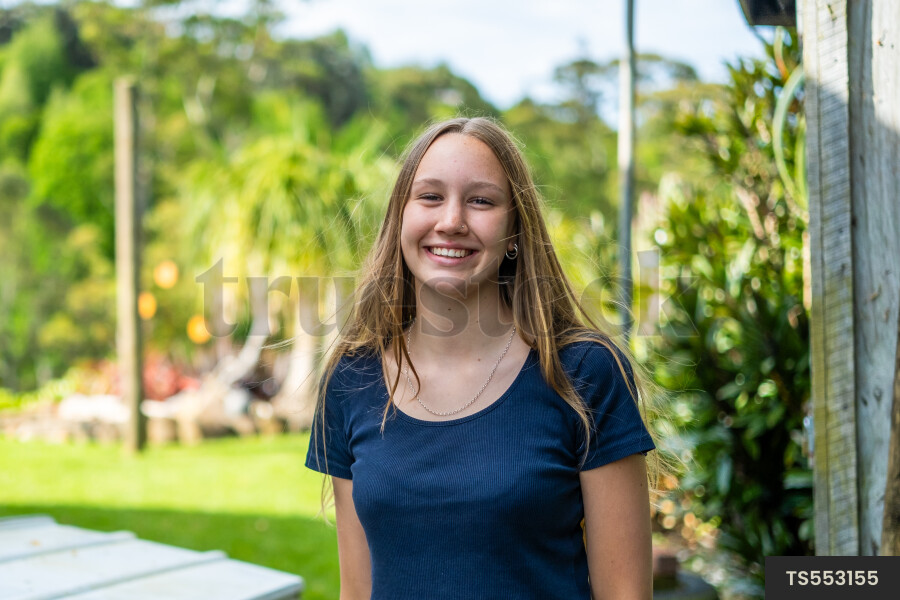 Portrait of Teen Girl in Yard