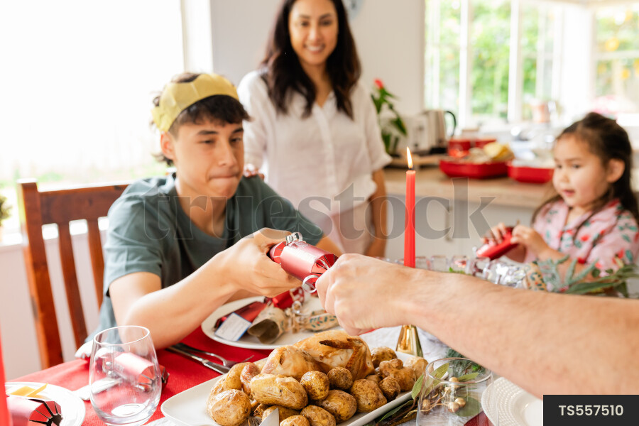 Christmas Crackers at Lunch