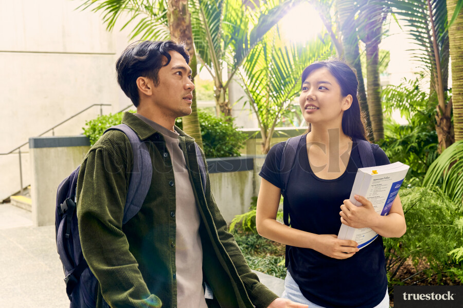 Students Walking and Talking on Campus