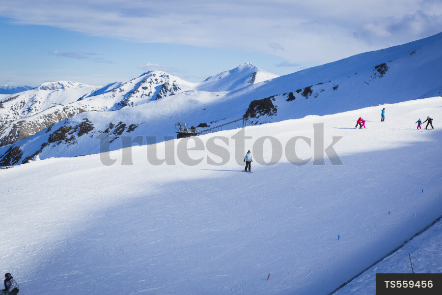 People skiing at Mount Hutt ski field