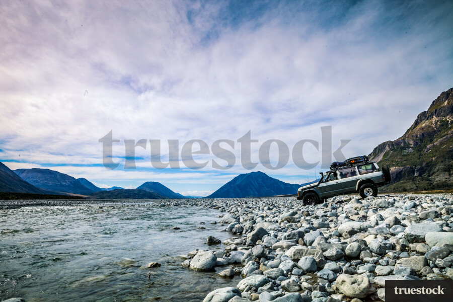 Off-roading in a 4WD in the countryside