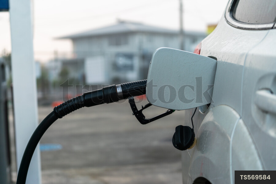 Close up of fuel pump in car