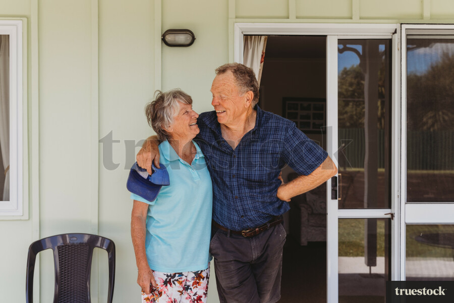 Elderly Couple Hugging