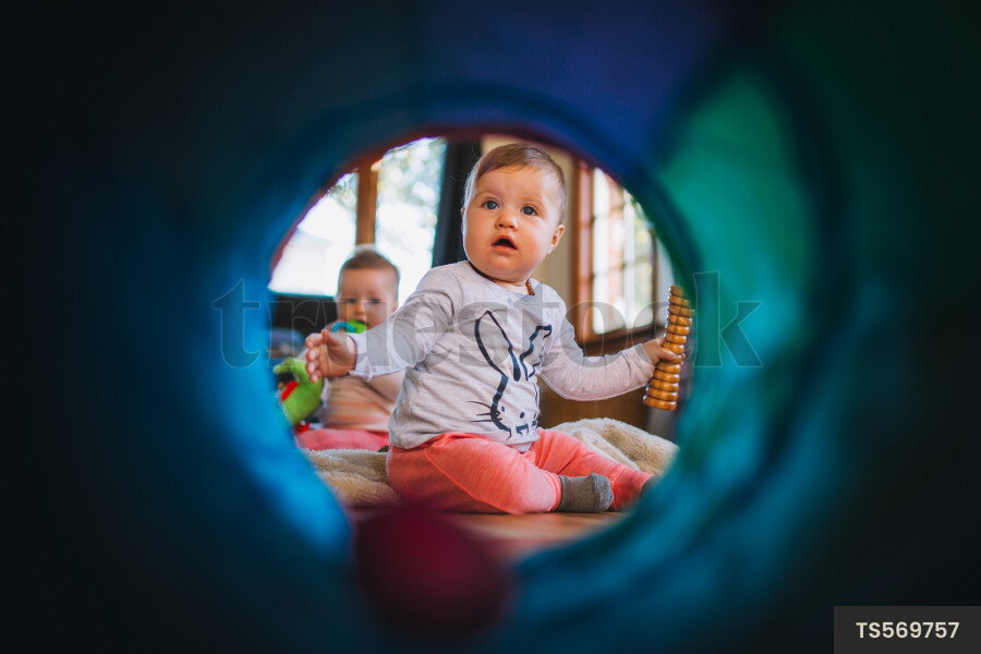 Young Girls Playing With Toys