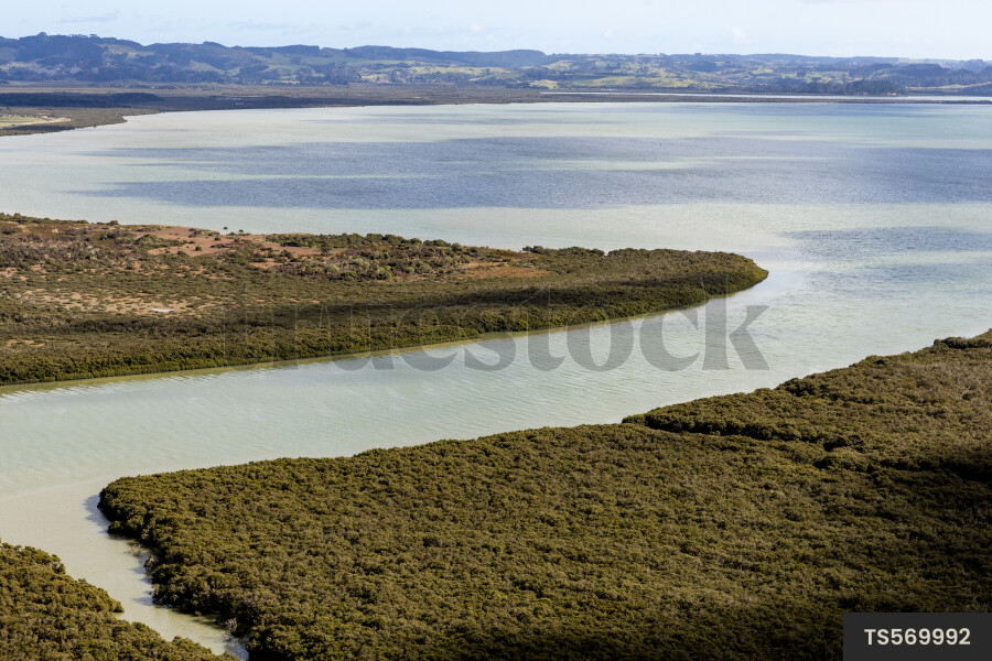Aerial view of Kaipara Harbour