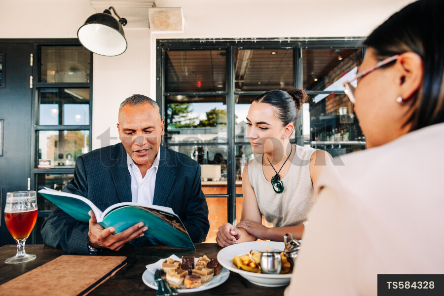 Businesspeople meeting at cafe