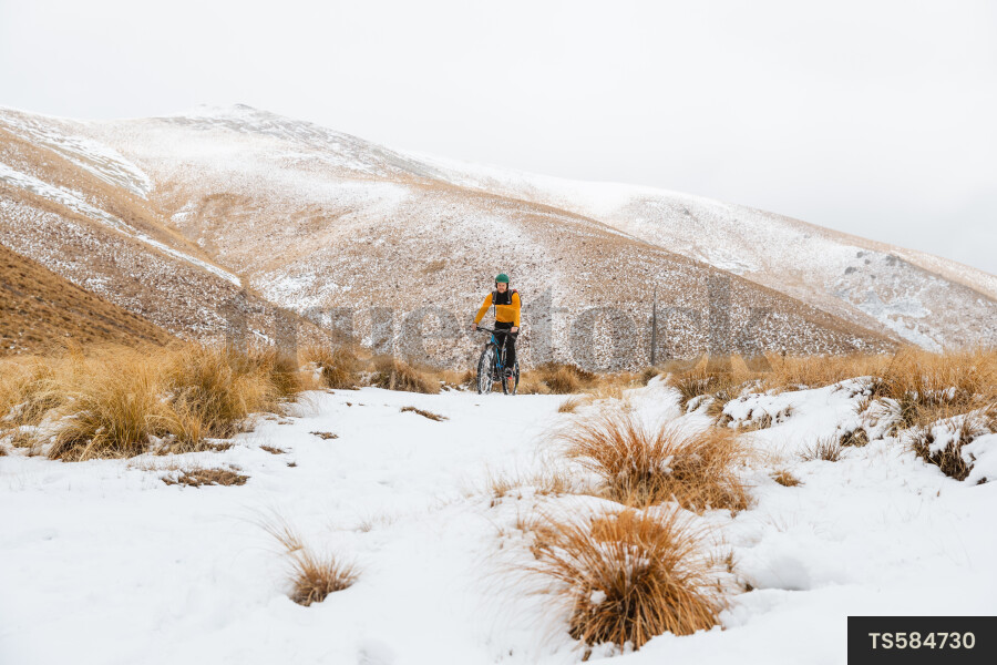 Mountain Biker in Winter