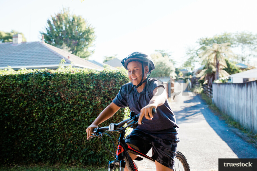 Boy cycling