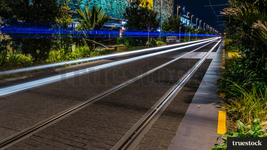 Tram tracks in the city