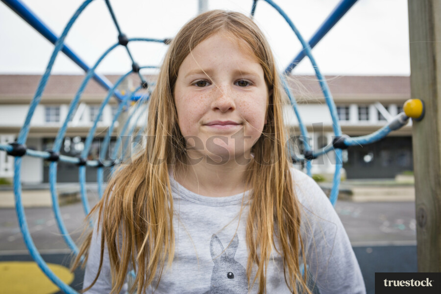 Young girl at school playground