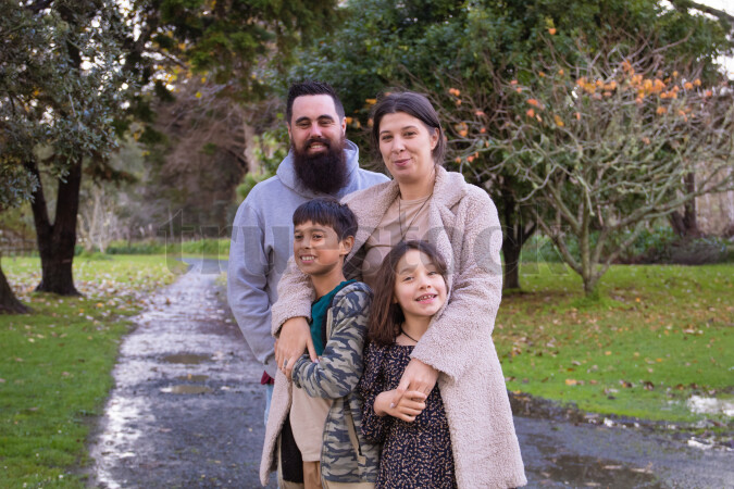 Family in Driveway