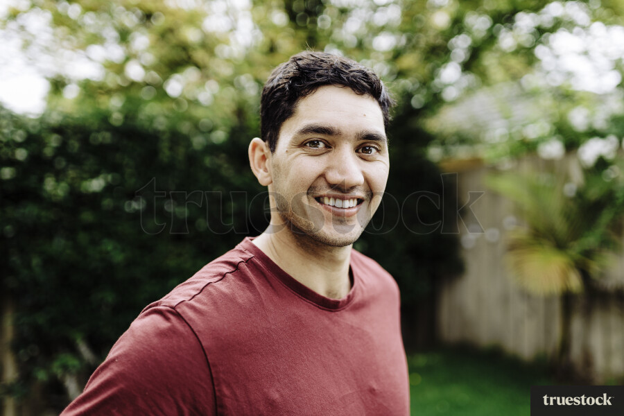 Portrait of Man in Backyard