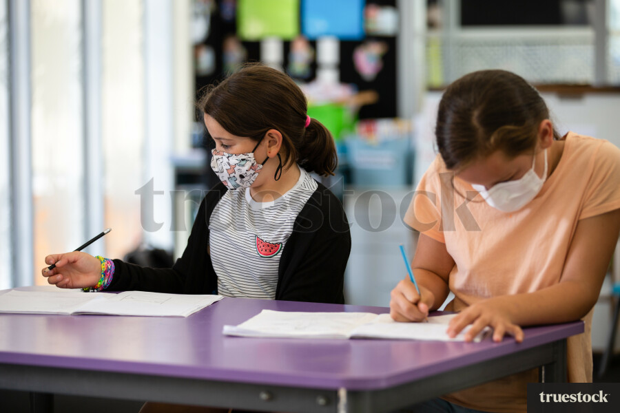 Girls Working in Classroom