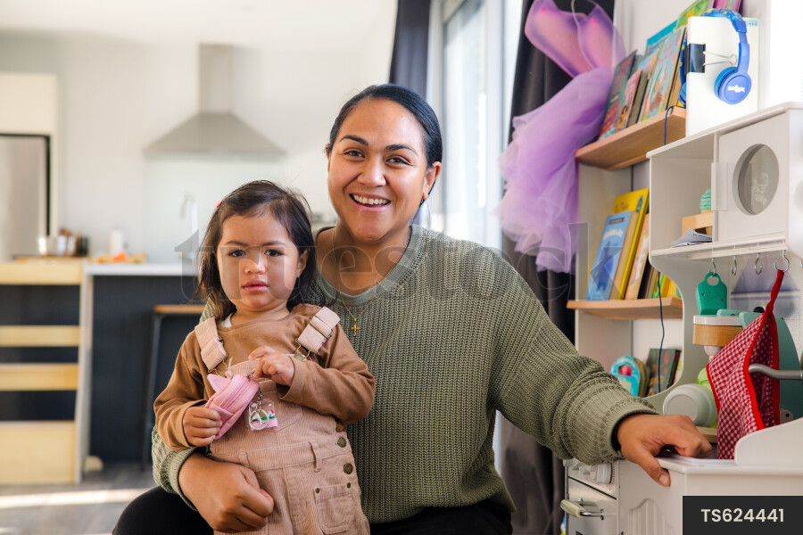 Woman playing with her daughter
