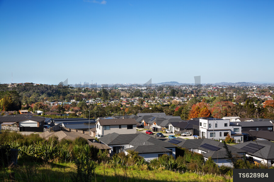 Houses in suburb during autumn