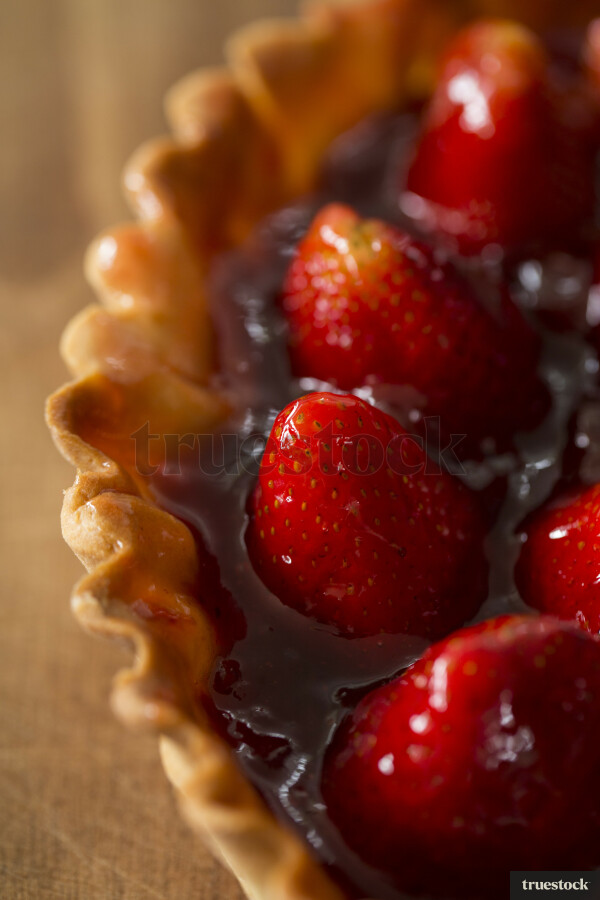 Freshly baked strawberry tart