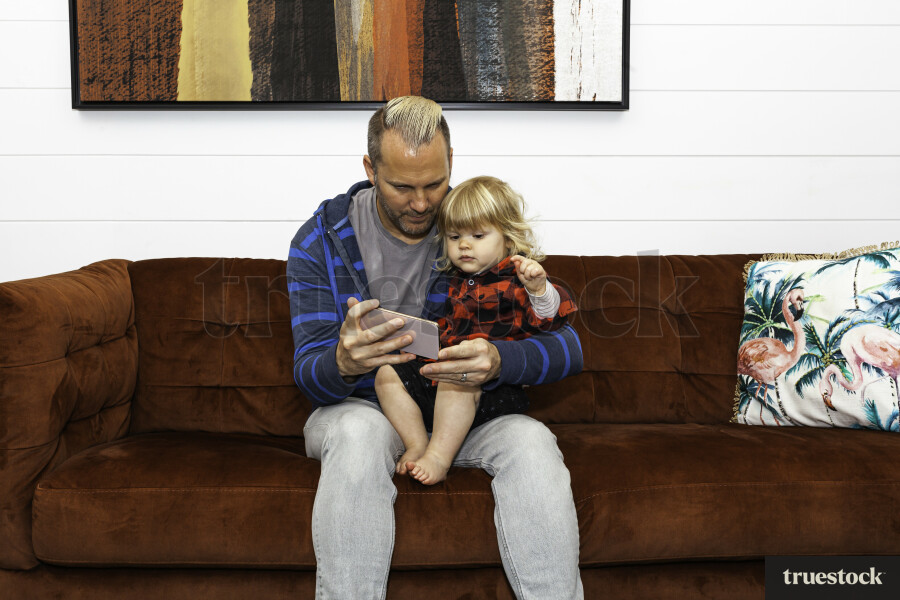 Father and Daughter on the Couch