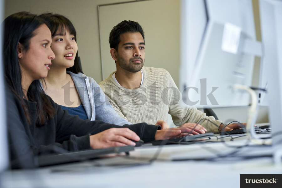 Students Using Computer at University