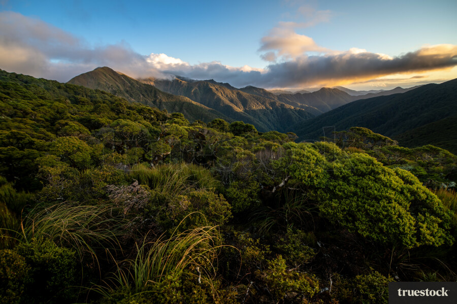 Sunshine over the mountains and ranges