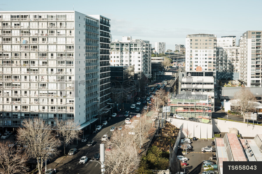 Cars on street in city