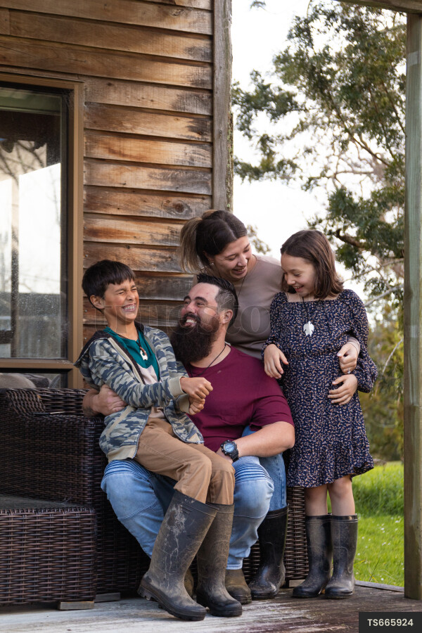 Family on Porch