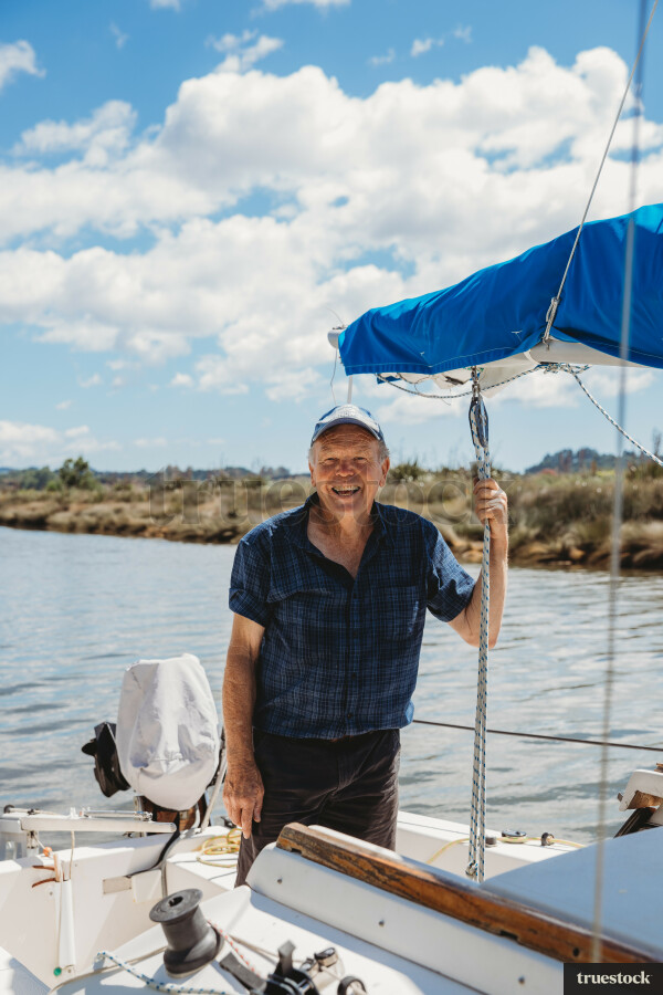 Elderly Man on Yacht
