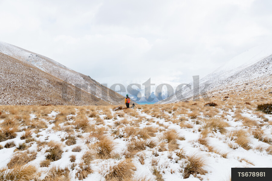 Mountain Biker in Winter