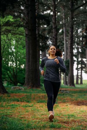 Woman in activewear running