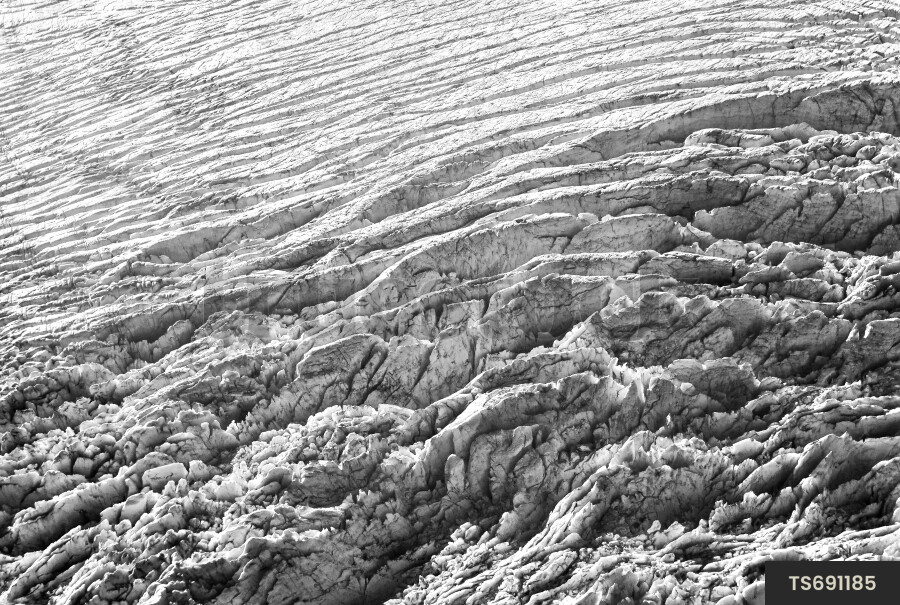 Aerial view of glacier in Mount Aspiring National Park