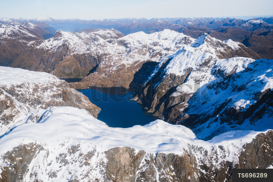 Aerial view of mountains in Mount Aspiring National Park